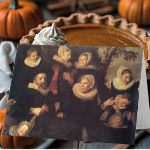 Renaissance family reunion fall portrait painting card