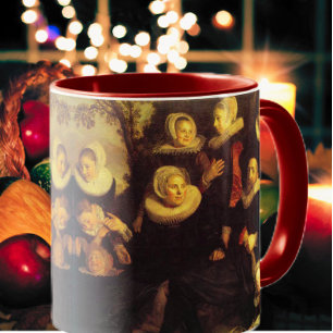 Renaissance family reunion fall portrait painting mug