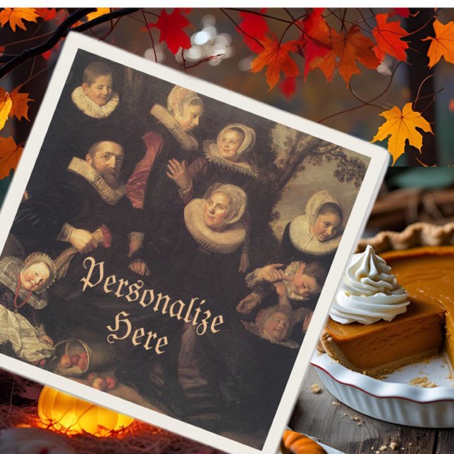 Renaissance family reunion portrait painting napkin (Creator Uploaded)