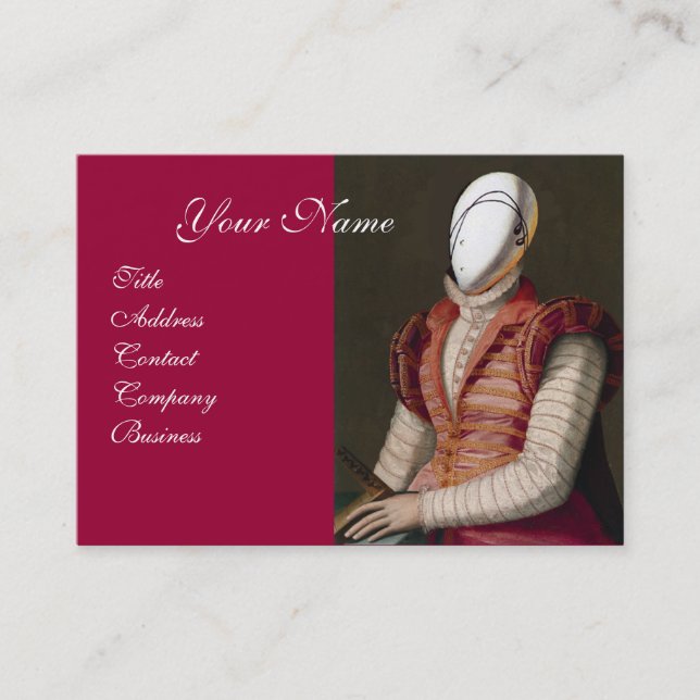 RENAISSANCE FASHION THEATRICAL COSTUME DESIGNER BUSINESS CARD (Front)