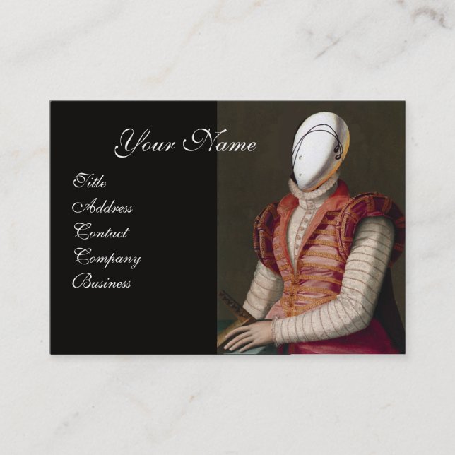 RENAISSANCE FASHION THEATRICAL COSTUME DESIGNER BUSINESS CARD (Front)