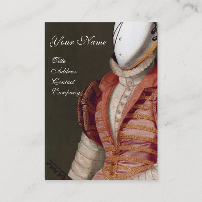 RENAISSANCE FASHION THEATRICAL COSTUME DESIGNER BUSINESS CARD (Front)