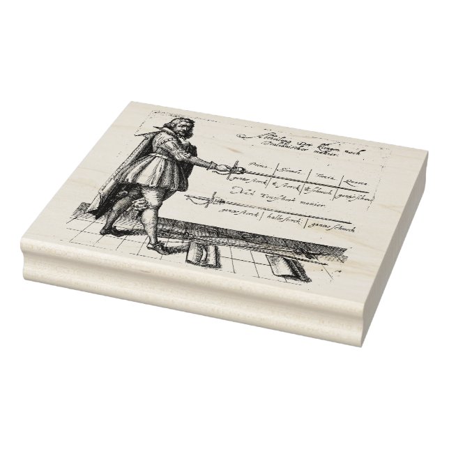Renaissance Fencing Engraving Rubber Stamp (Stamp)