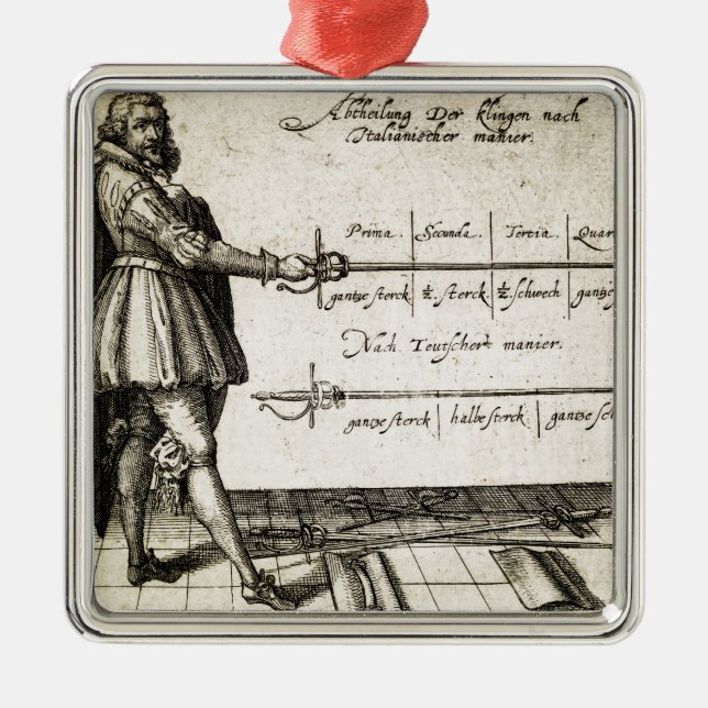 Renaissance Fencing Metal Tree Decoration (Front)