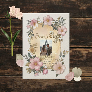 Renaissance Floral Frame Wedding Invitation