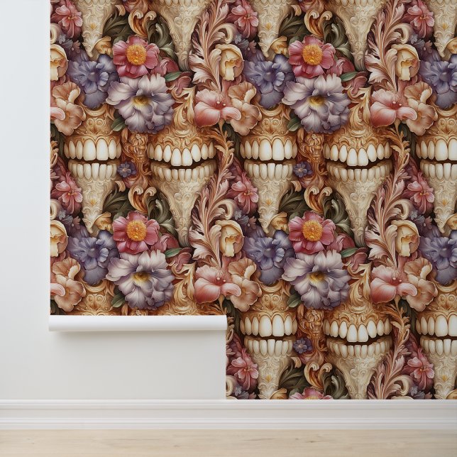 Renaissance Flowered Tooth Dental Clinic Decor Wallpaper (Application)