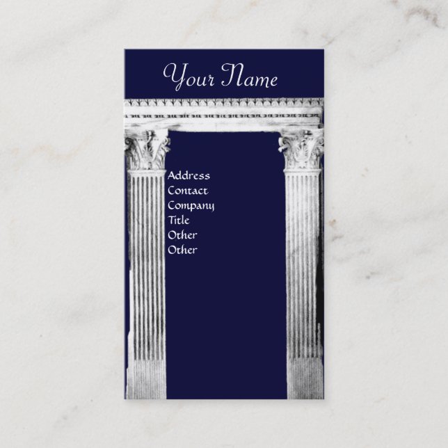 RENAISSANCE GATE Classic Architecture Blue Business Card (Front)