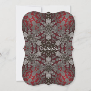 renaissance gothic metallic red and black mandala invitation