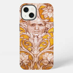 RENAISSANCE GROTESQUE FACE WITH GOLD WHITE FLORAL iPhone 13 CASE