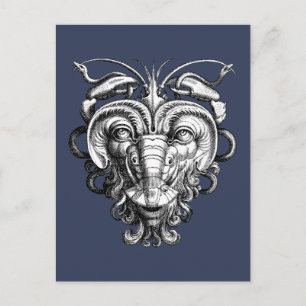 Renaissance Grotesque Gargoyle Face Lobster Man Postcard