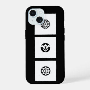 RENAISSANCE HARMONY Black White Geometric Floral iPhone 15 Case