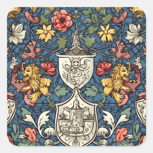 Renaissance heraldry  square sticker (Front)