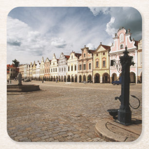 Renaissance Houses Square Paper Coaster