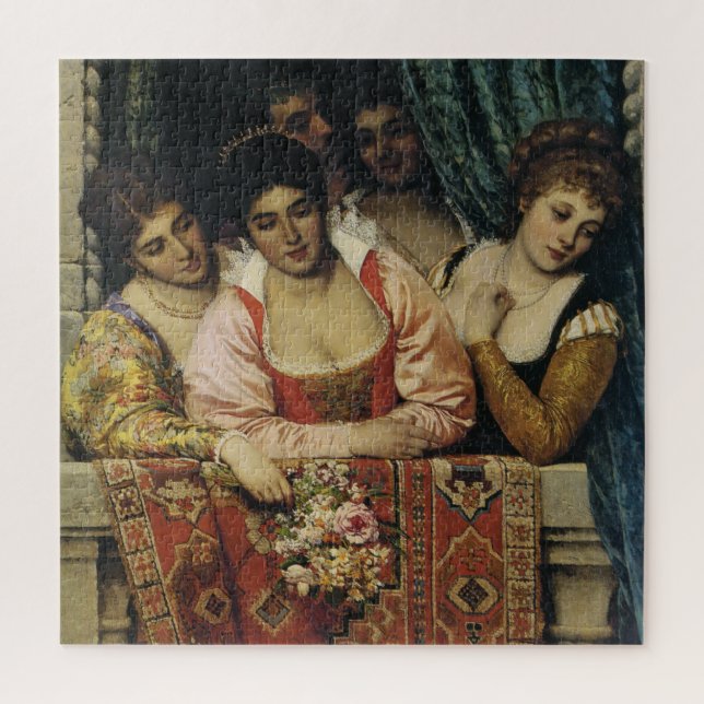 Renaissance Italian Ladies on a Balcony Jigsaw Puzzle (Vertical)