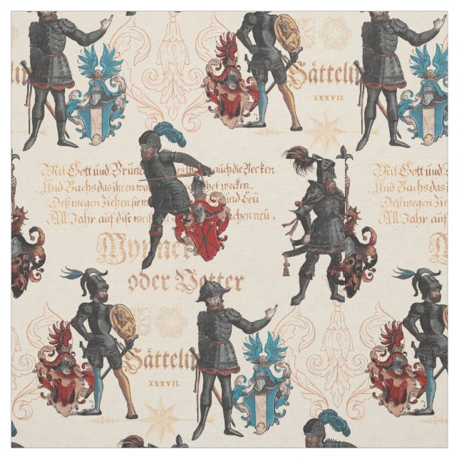 Renaissance Knights Antique German Military Armor Fabric (Swatch)
