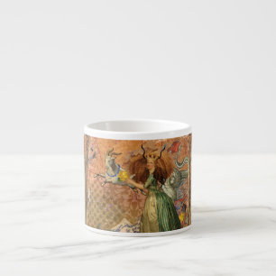 Renaissance Lady Capricorn Fantasy Vintage Zodiac Espresso Cup