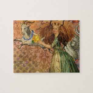 Renaissance Lady Capricorn Fantasy Vintage Zodiac Jigsaw Puzzle