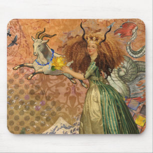 Renaissance Lady Capricorn Fantasy Vintage Zodiac Mouse Mat