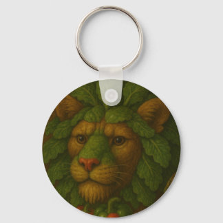 Renaissance Lion Portrait Key Ring