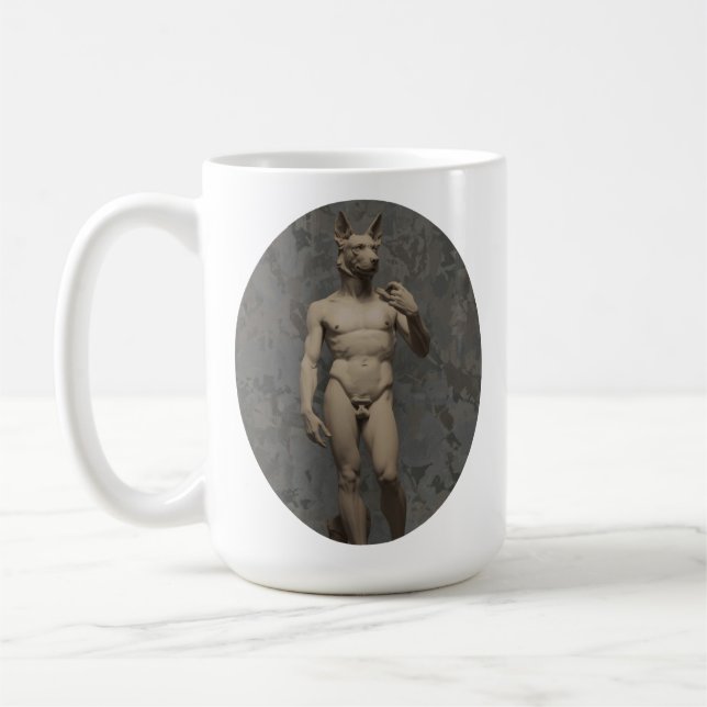 Renaissance Marble Sculpture German Shepherd Coffee Mug (Left)