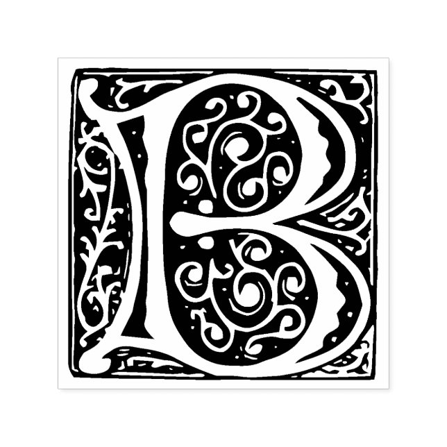 Renaissance Mediaeval Letter B Monogram Self-inking Stamp (Design)