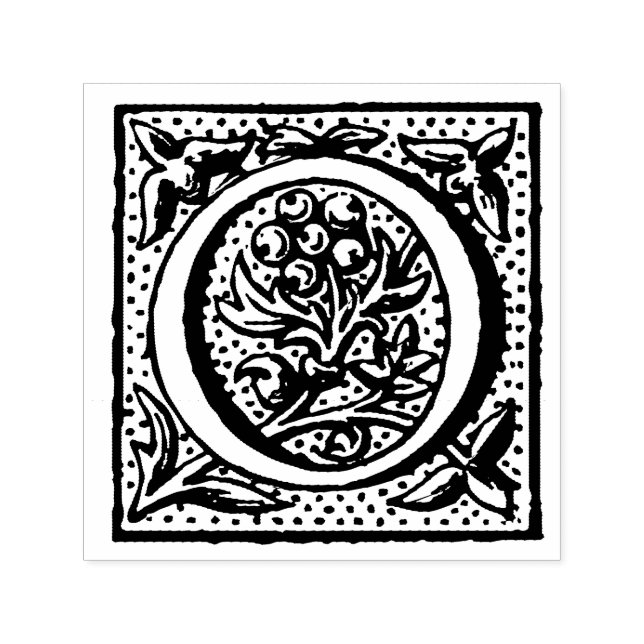 Renaissance Mediaeval Letter O Monogram Self-inking Stamp (Design)