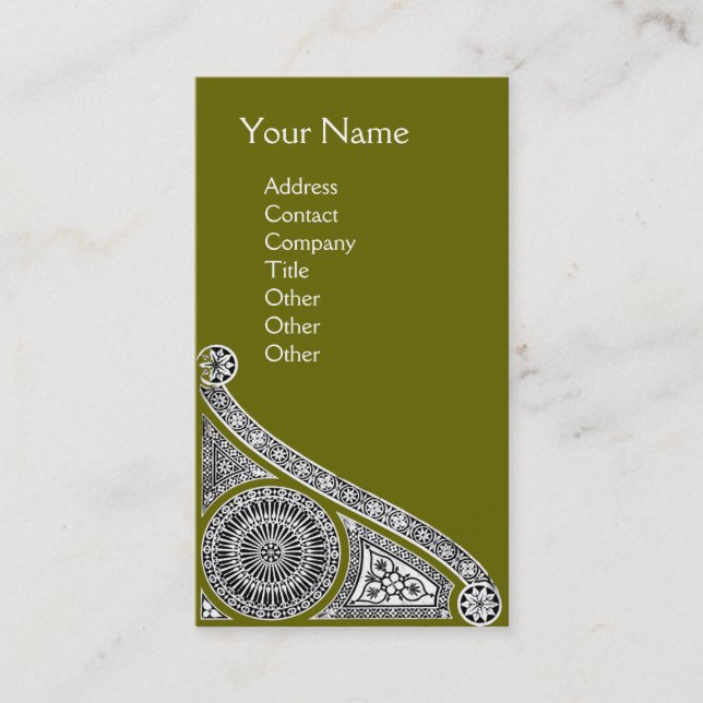 RENAISSANCE Monogram 1 green Business Card (Front)