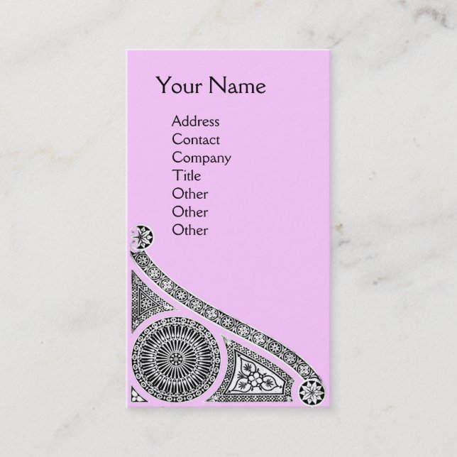 RENAISSANCE Monogram 1 light pink Business Card (Front)