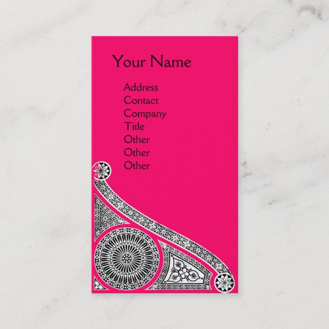 RENAISSANCE Monogram 1 pink Business Card (Front)