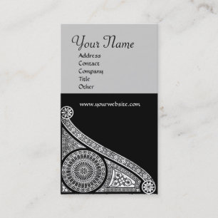 RENAISSANCE MONOGRAM 3 light grey Business Card