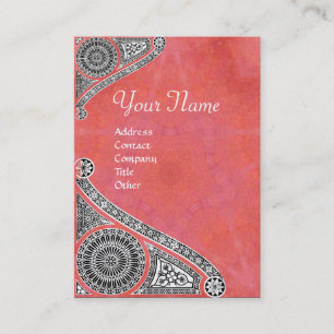RENAISSANCE MONOGRAM 4 antique red pink Business Card