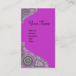 RENAISSANCE MONOGRAM 4 light  purple Business Card