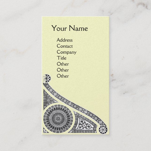 RENAISSANCE Monogram ,platinum metallic paper Business Card (Front)