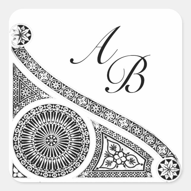 RENAISSANCE MONOGRAM SQUARE STICKER (Front)