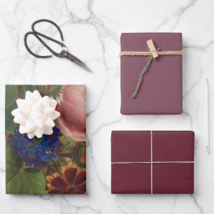 Renaissance Mood Dry Rose Petal Trio Wrapping Paper Sheet