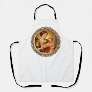 Renaissance Mother and Child Parody Illustration Apron