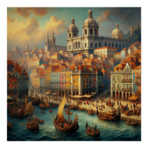Renaissance oil painting poster