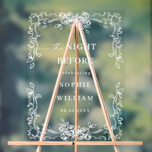 Renaissance Ornate Floral Rehearsal Diner Welcome Acrylic Sign