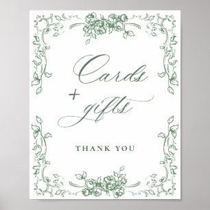 Renaissance Ornate Sage Green Cards and Gifts Poster
