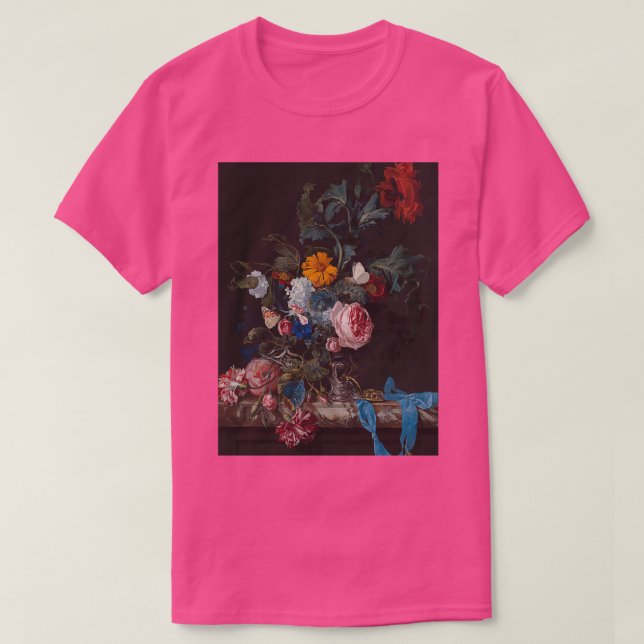 Renaissance painting still life with flowers T-Shirt (Design Front)