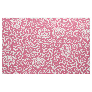 Renaissance Pink and White Floral Damask Fabric