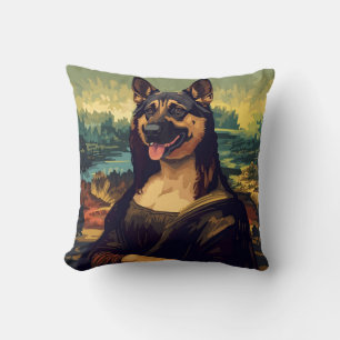 Renaissance Portrait–Inspired German Shepherd Art Cushion