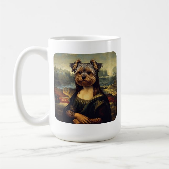 Renaissance Portrait–Inspired Yorkshire Terrier Coffee Mug (Left)