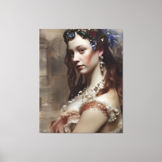Renaissance Princess  AI generated fantasy art Canvas Print (Front)