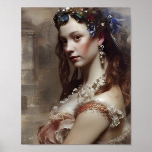 Renaissance Princess AI generated fantasy art Poster