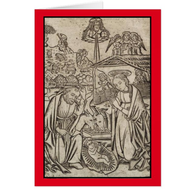 RENAISSANCE PRINT OF NATIVITY CHRISTMAS CARD (Front)