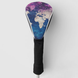 Renaissance Purple Celestial World Map Golf Head Cover