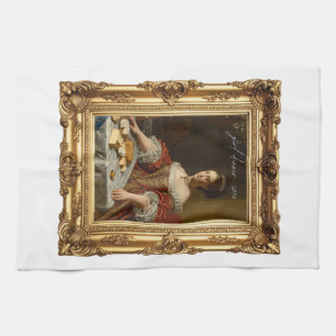 Renaissance Queen “Girl Dinner 1876” Funny Classic Tea Towel