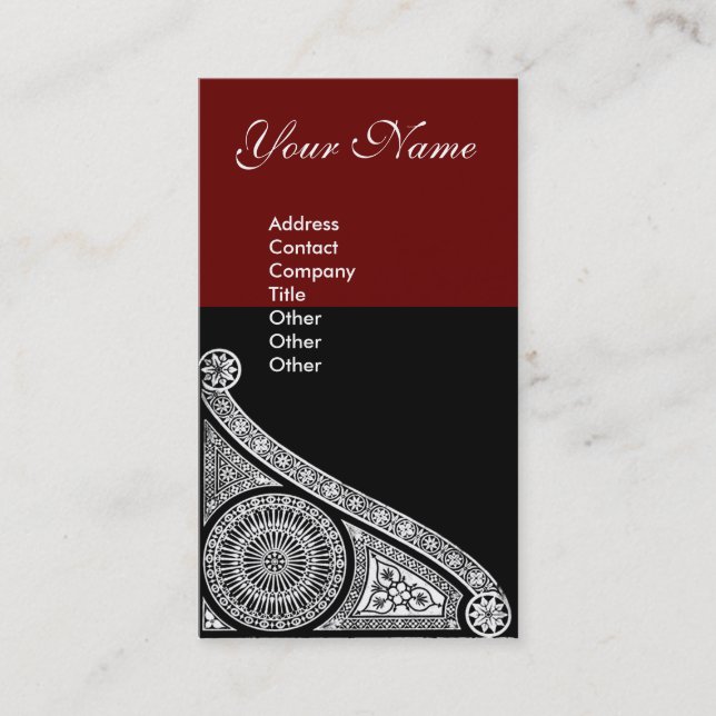 RENAISSANCE red brown Business Card (Front)