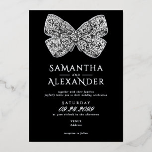 Renaissance Regency Ornate Bow Black Photo Wedding